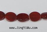 CAA176 15.5 inches 10*12mm oval red agate gemstone beads