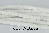 CAA18 15.5 inches 4*4mm cube white agate gemstone beads wholesale