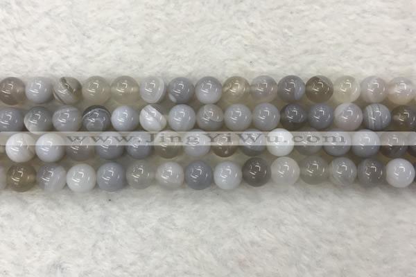 CAA1802 15.5 inches 8mm round banded agate gemstone beads