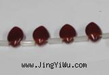 CAA184 Top-drilled 8*12mm marquise red agate gemstone beads
