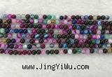 CAA2030 15.5 inches 4mm round banded agate gemstone beads