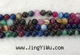 CAA2033 15.5 inches 10mm round banded agate gemstone beads
