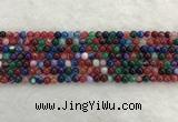 CAA2040 15.5 inches 4mm round banded agate gemstone beads