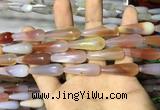 CAA2065 15.5 inches 10*30mm teardrop agate beads wholesale