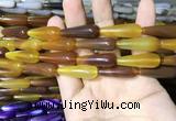 CAA2067 15.5 inches 10*30mm teardrop agate beads wholesale