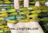 CAA2070 15.5 inches 10*30mm teardrop agate beads wholesale