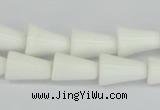 CAA21 15.5 inches 10*14mm bell white agate gemstone beads