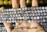 CAA2191 15.5 inches 6mm faceted round banded agate beads