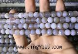 CAA2192 15.5 inches 8mm faceted round banded agate beads