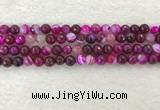 CAA2220 15.5 inches 8mm faceted round banded agate beads