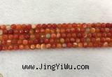 CAA2225 15.5 inches 4mm faceted round banded agate beads