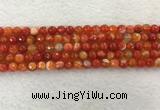CAA2226 15.5 inches 6mm faceted round banded agate beads