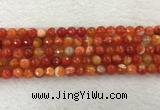 CAA2227 15.5 inches 8mm faceted round banded agate beads