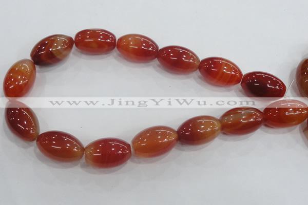 CAA223 15.5 inches 18*28mm rice red agate gemstone beads