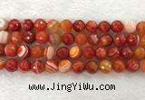 CAA2230 15.5 inches 14mm faceted round banded agate beads