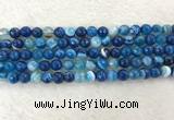 CAA2258 15.5 inches 8mm faceted round banded agate beads