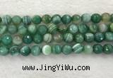 CAA2281 15.5 inches 12mm faceted round banded agate beads