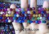 CAA2293 15.5 inches 6mm faceted round banded agate beads