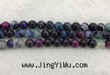 CAA2314 15.5 inches 10mm round banded agate gemstone beads