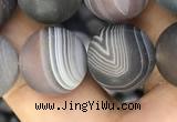CAA2396 15.5 inches 14mm round matte Botswana agate beads wholesale