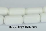 CAA24 15.5 inches 10*20mm cylinder white agate gemstone beads