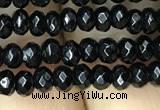 CAA2468 15.5 inches 2*4mm faceted rondelle black agate beads