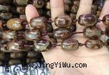 CAA2667 15.5 inches 14*21mm - 16*22mm drum tibetan agate dzi beads