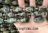 CAA2671 15.5 inches 13*22mm - 15*23mm drum tibetan agate dzi beads