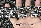 CAA2731 15.5 inches 10*25mm - 11*25mm rice tibetan agate dzi beads