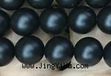 CAA2762 15.5 inches 6mm round matte black agate beads wholesale