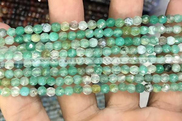 CAA2802 15 inches 4mm faceted round fire crackle agate beads wholesale
