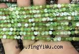 CAA2817 15 inches 4mm faceted round fire crackle agate beads wholesale