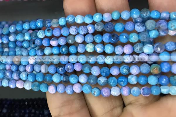 CAA2834 15 inches 4mm faceted round fire crackle agate beads wholesale