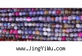CAA2885 15 inches 6mm faceted round fire crackle agate beads wholesale