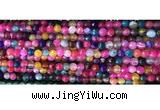 CAA2887 15 inches 6mm faceted round fire crackle agate beads wholesale