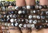 CAA2921 15 inches 6mm faceted round fire crackle agate beads wholesale