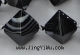 CAA294 15.5 inches 20*20*20mm black line agate gemstone beads