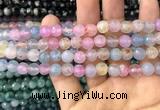 CAA2960 15 inches 8mm faceted round fire crackle agate beads wholesale