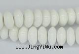 CAA30 15.5 inches 6*12mm rondelle white agate gemstone beads
