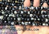 CAA3013 15 inches 8mm faceted round fire crackle agate beads wholesale