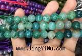 CAA3046 15 inches 10mm faceted round fire crackle agate beads wholesale
