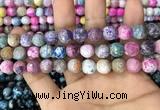 CAA3065 15 inches 10mm faceted round fire crackle agate beads wholesale