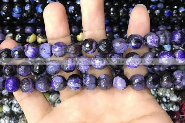CAA3091 15 inches 10mm faceted round fire crackle agate beads wholesale
