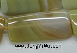 CAA323 15.5 inches 24*50mm rectangle yellow line agate beads