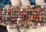 CAA3253 15 inches 4mm faceted round line agate beads wholesale
