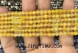 CAA3276 15 inches 4mm faceted round agate beads wholesale