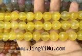 CAA3397 15 inches 12mm faceted round agate beads wholesale