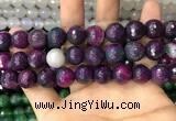 CAA3403 15 inches 12mm faceted round agate beads wholesale