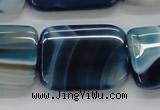 CAA343 15.5 inches 22*30mm rectangle blue line agate beads