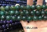 CAA3431 15 inches 14mm faceted round agate beads wholesale